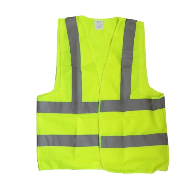 تصویر  جلیقه ایمنی مدل چهارخط شبرنگ کد YP-EN471 سایز 2XL